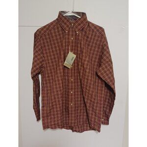 Vintage River Trader Men's Red Paid Button Down Shirt M Medium